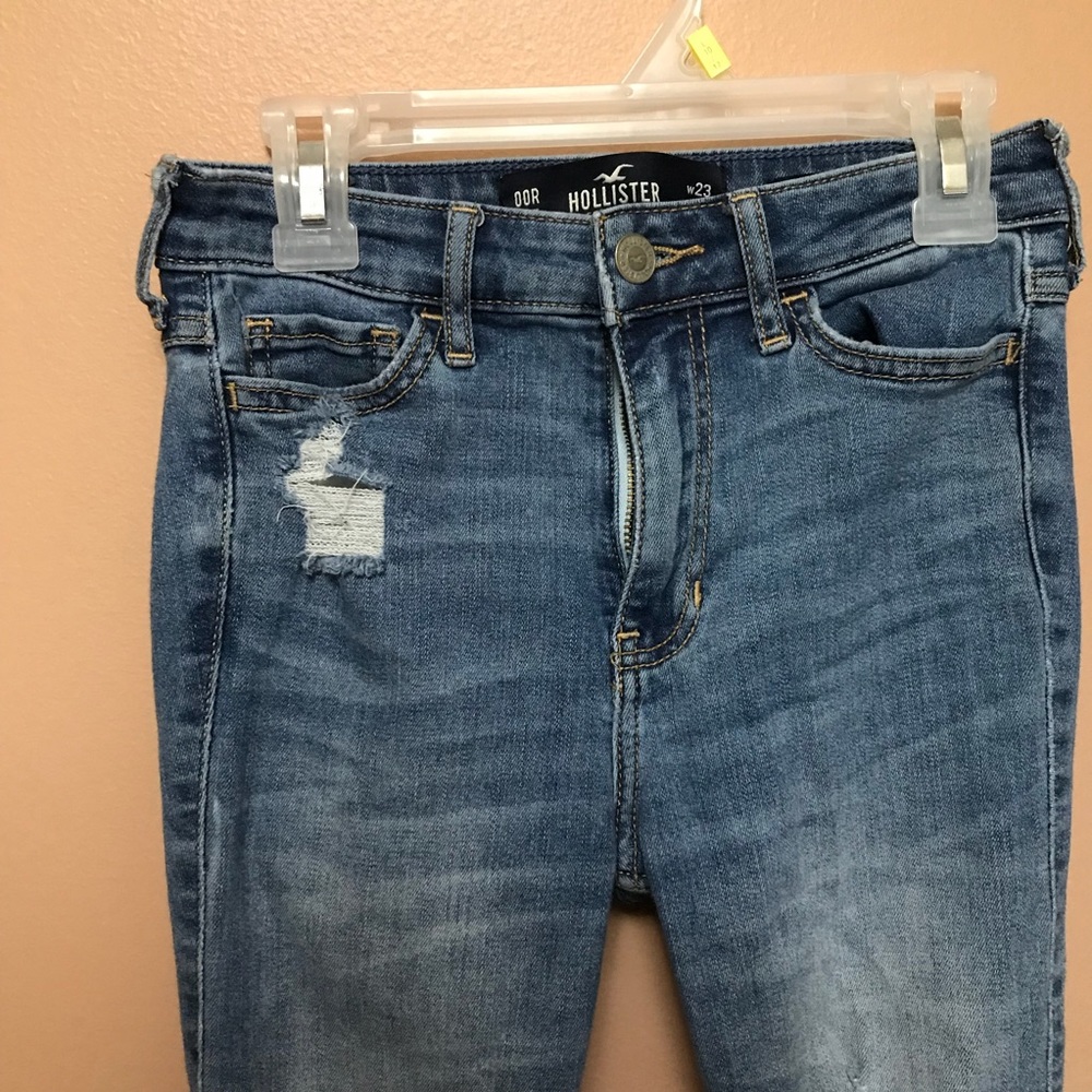 high rise super skinny crop ripped jeans